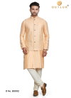 Peach Colour Outluk Vol 80 Exclusive Silk Festive Wear Kurta Pajama With Jacket Mens Collection 80002